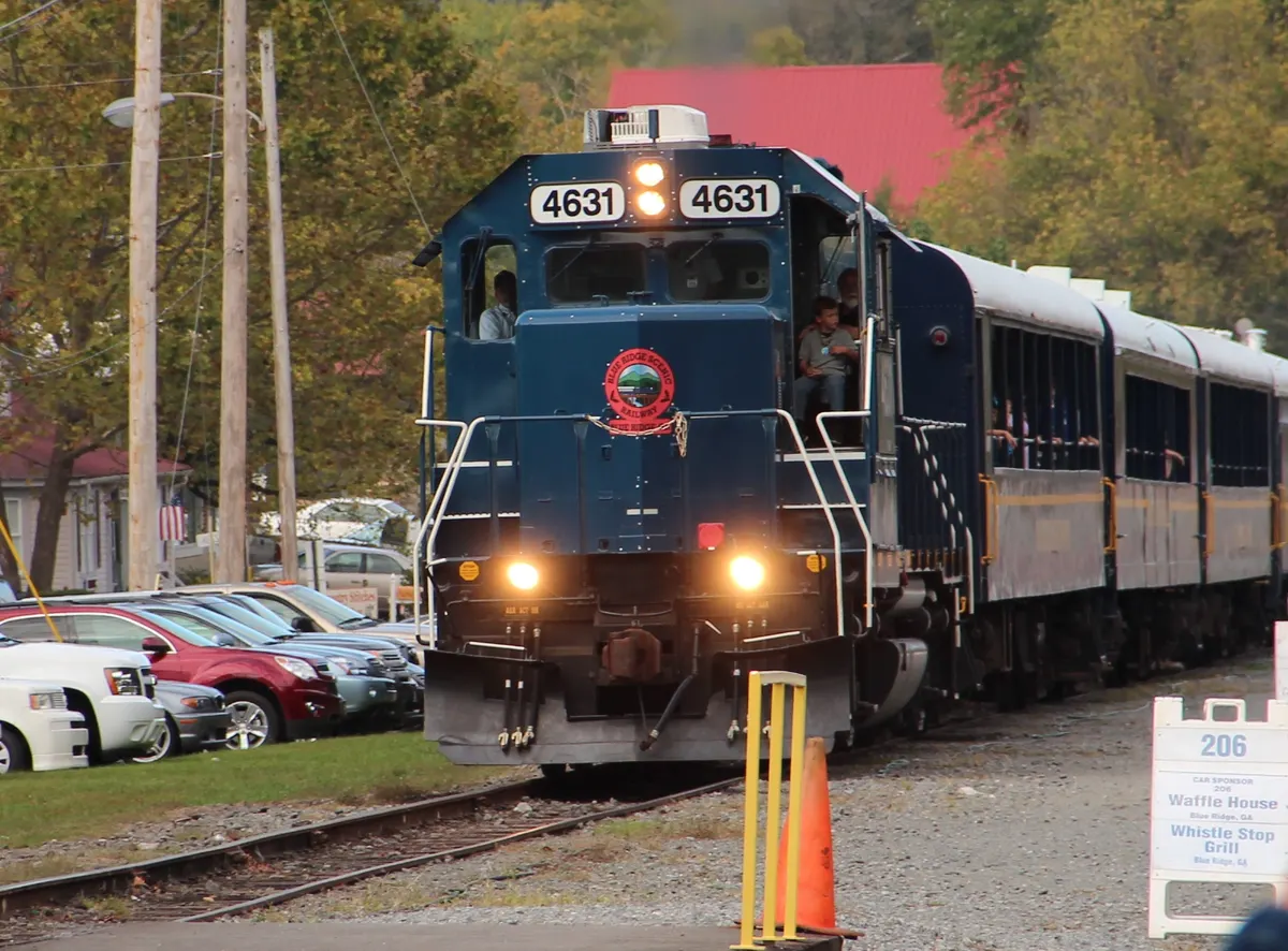 Blue Ridge Scenic Railway train photographed in Blue Ridge, Georgia